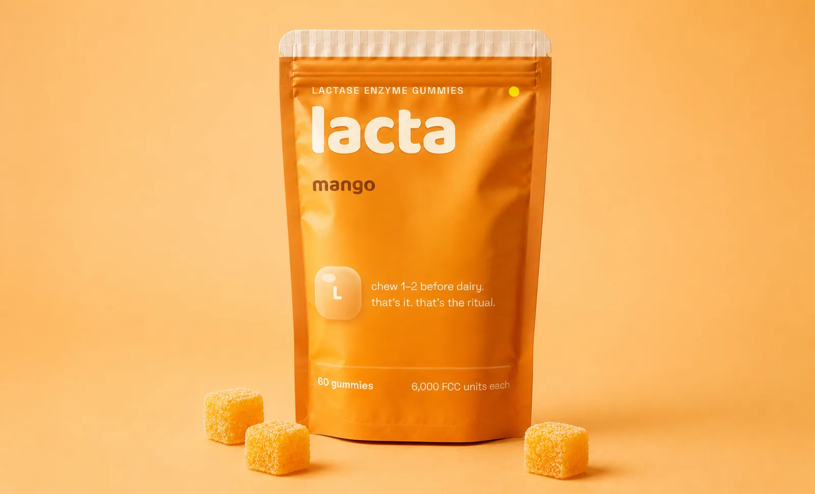 Mango pouch on orange