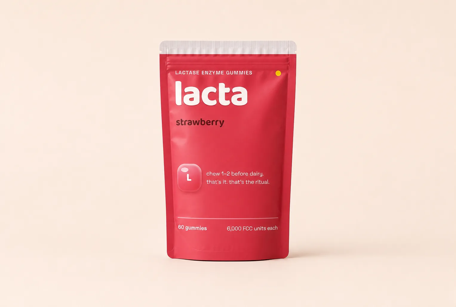 Strawberry pouch studio shot